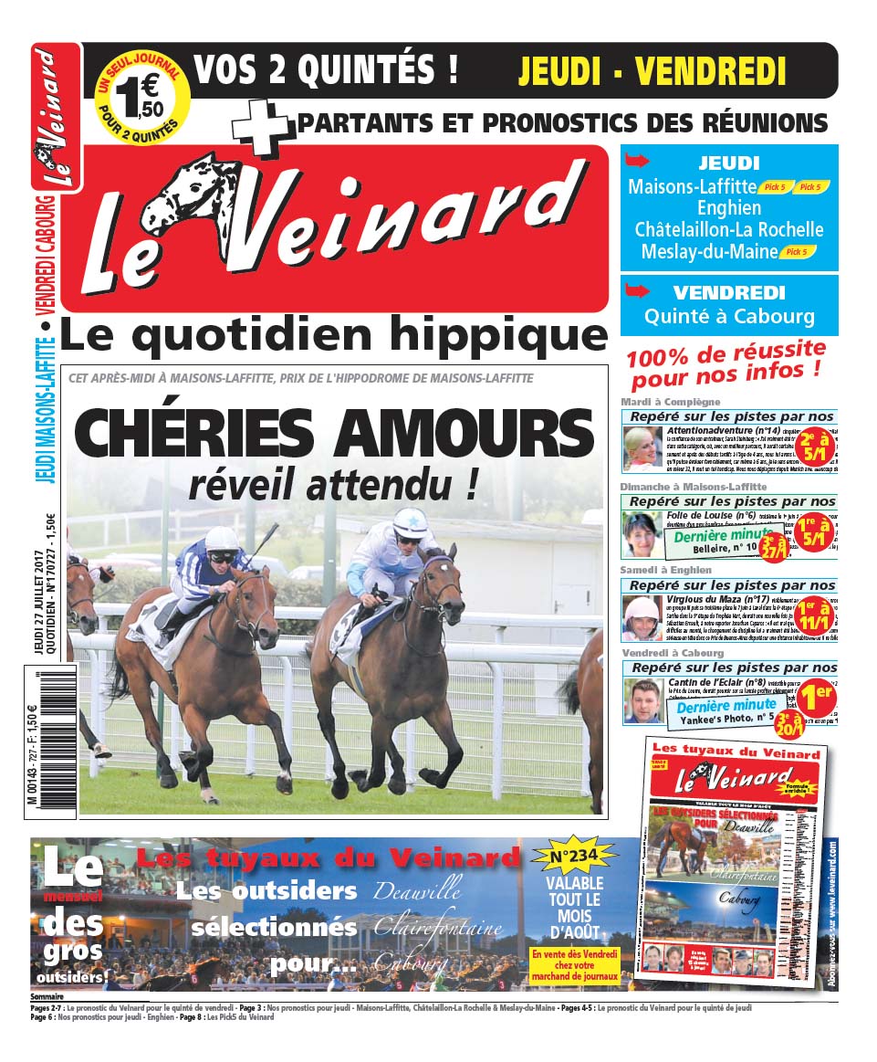 Le VEINARD, quotidien hippique, un tuyau et une dernire minute pour