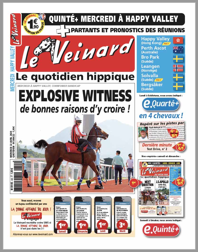 Le VEINARD, quotidien hippique, un tuyau et une dernière minute pour